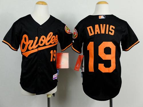 Orioles #19 Chris Davis Black Cool Base Stitched Youth MLB Jersey - Click Image to Close